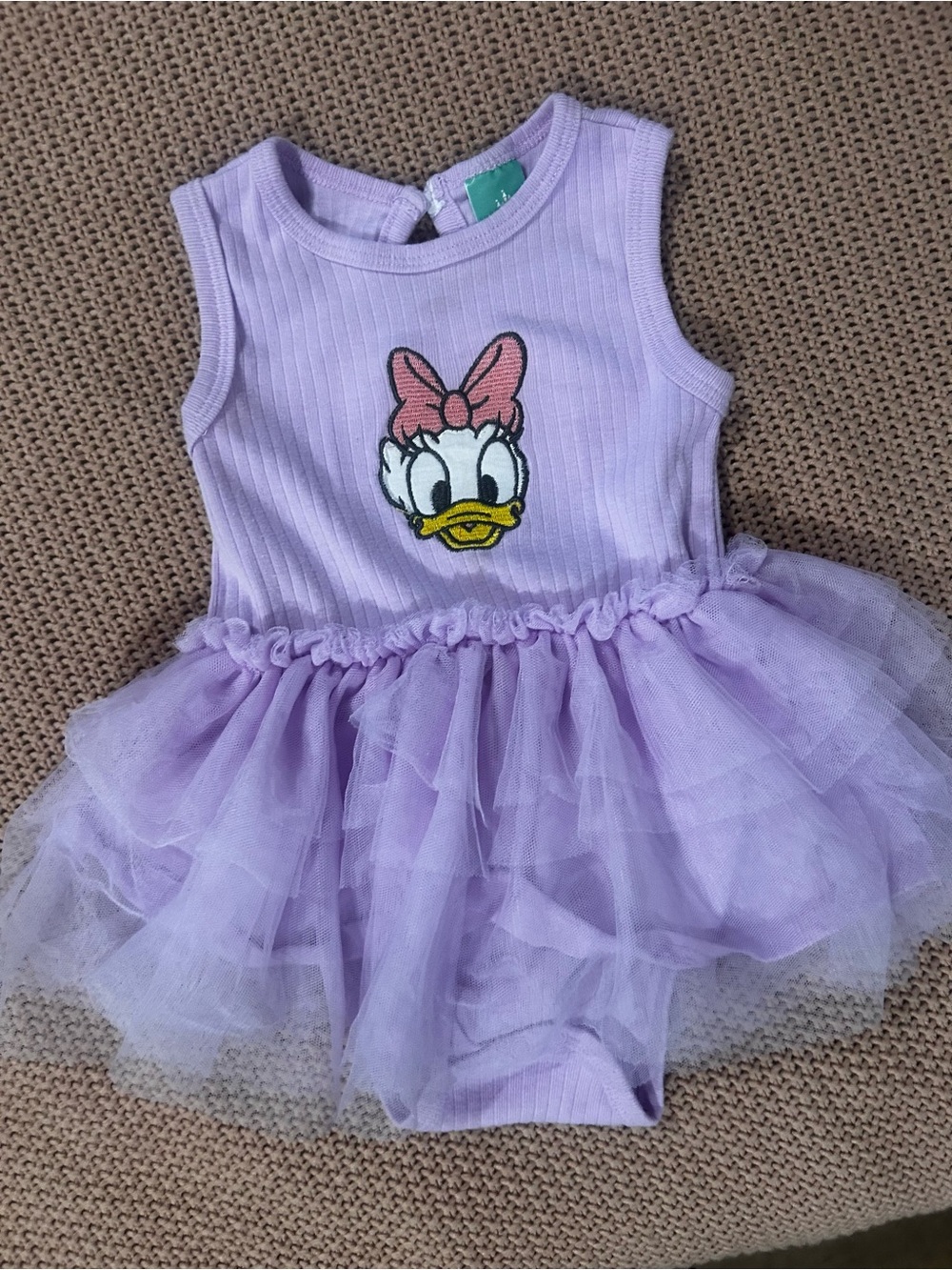 Disney Baby Daisy Duck Tutu Bodysuit 24M Purple Ribbed Tulle Skirt Dress